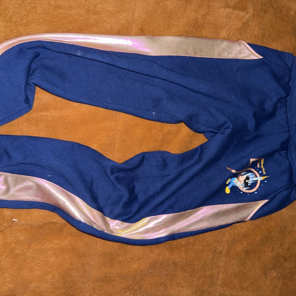 Kids Blue Joggers with Gold Accents